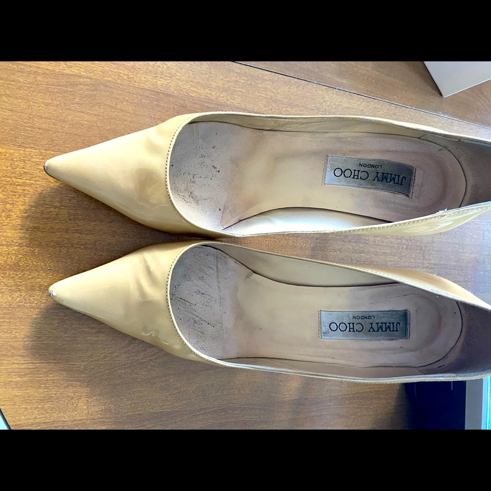 Jimmy Choo 38.5 patent leather node 85mm heels
